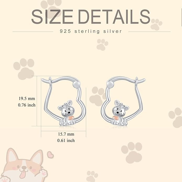 Hypoallergenic Earrings Rabbit Tiger Teddy Koala Puppy Panther Peacock Earrings Sterling Silver Animal Hug Hoop Earrings Jewelry Mothers Day Graduation Birthday Gifts for Women