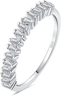 JewelryPalace 14K Gold Plated 925 Sterling Silver Rings for Women, Cubic Zirconia Promise Rings for Her, Stackable Wedding Bands Rings for Women Set Size 4-12