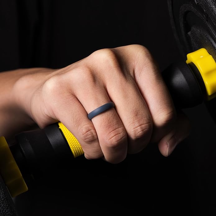 Egnaro Silicone Rings for Her, Rubber Wedding bands for Him, Breathable Engagement thin Unisex Design, Variety Multipack 1-7