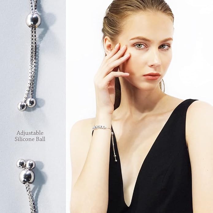 Birthstone Bangle Bracelet for Women Classic Beautiful 925 Sterling Silver Sparkling Gemstone XO Bolo Tennis Bracelet Fine Wrist Jewelry 4.2 Ct, 11"