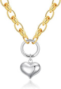 Aobei Pearl 18K Gold Plated Moon Star Lion Evil Eye Love Heart Cross Pendant Necklace Medallion Paperclip Chian Choker Layering Jewery for Women