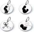 SM Design Pregnancy & New Baby Charm Set – Set of 4 Meaningful Stainless Steel Charms – Great for Crafting, Making Bracelets and Necklaces - Meaningful Keepsake Charms for Expecting & New Moms