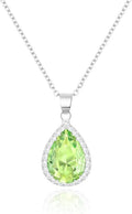 Linawe Crystal Chain Necklace for Women Trendy, Imitation Diamond Pendant, Statement Cubic Zirconia Boho Jewelry Set, 14K Gold/Rose Gold/Silver Birthstone Necklace