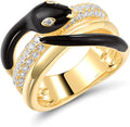 Santuzza Panther Ring 925 Sterling Silver Leopard Rings Cubic Zirconia Green Spinel Jaguar Jewelry