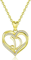 INFUSEU Unique Initial Necklaces for Women Girls Small Heart Letter Jewelry, Meaningful Personalized Gifts
