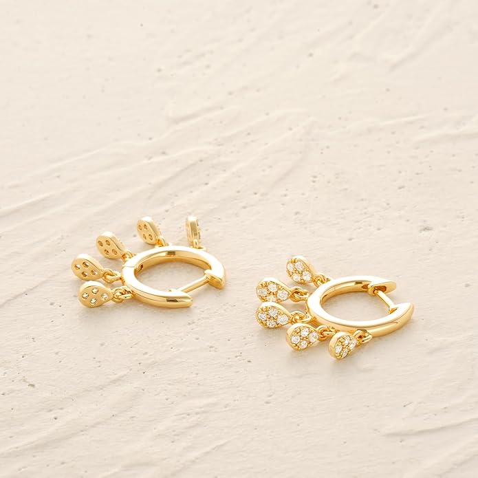 MYEARS Women Earrings Gold Huggie Hoop Ear Stud Cuff 14K Small Simple Hypoallergenic Everyday Jewelry