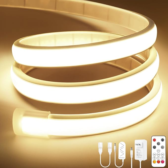 Lamomo COB LED Strip Lights, 32.8Ft Natural White Dimmable Self-Adhesive Led by Lamomo