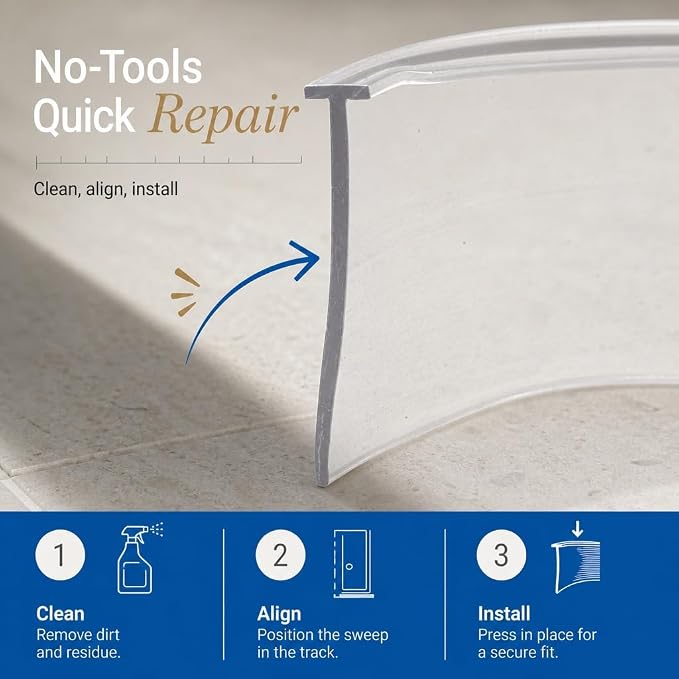 Prime-Line M 6211 Shower Door Bottom Sweep, 36 In. x 1 In. Strip, Vinyl - Image 5