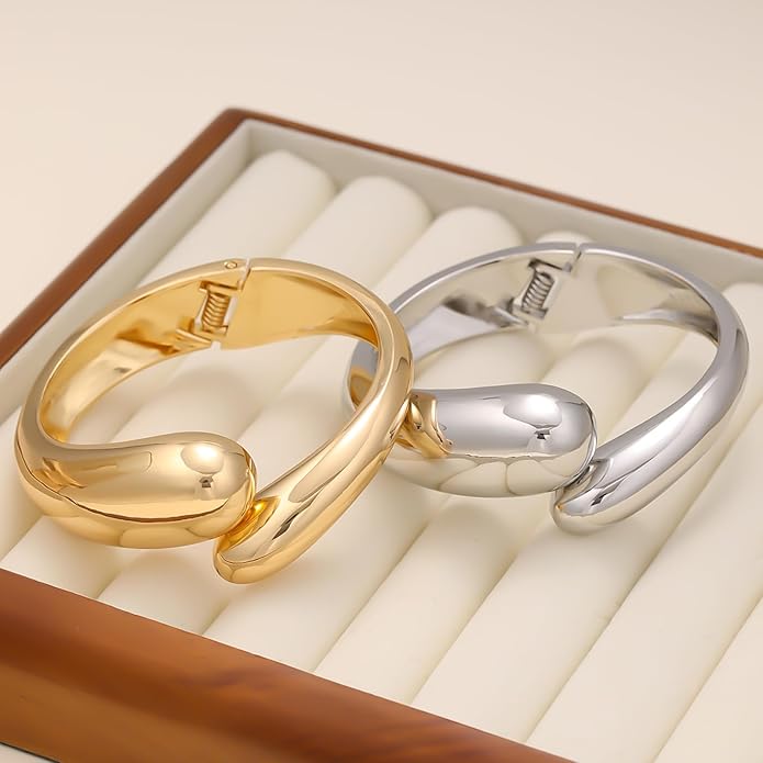 14K Gold Plated Chunky Cuff Bracelet for Women Non Tarnish Stainles Bracelet for women fashion jewelry