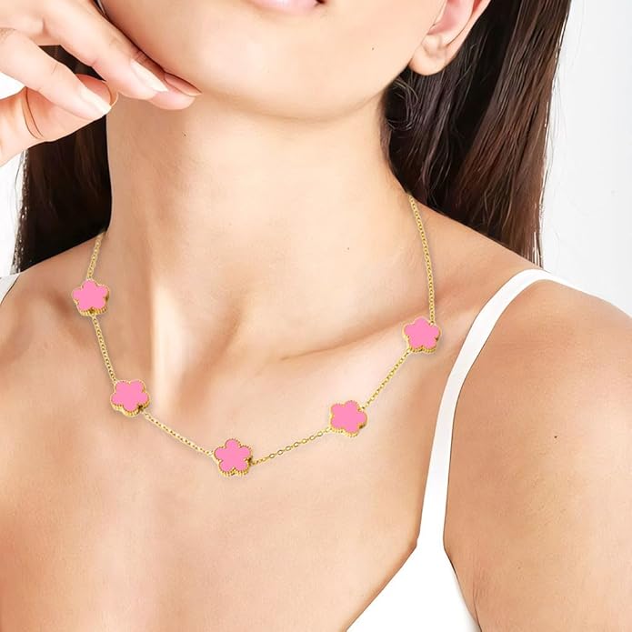 18K Gold-Plated Four Leaf Clover Bracelet for Women,Adjustable lucky Bracelet Set Jewelry Gift-Hypoallergenic Charm for Birthdays, Wellness & Daily Wear