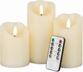 VENTA Set of 3 Warm Ivory Pillar Candles | Real Wax Battery Operated Candles by VENTA