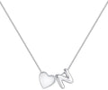 JKK Valentines Day Gifts for Her, 925 Sterling Silver Letter A-Z Heart Necklace Silver Jewelry Trendy Stuff Birthday Valentine's Day Gifts for Women Mom Her
