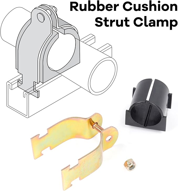 6 Pack Rubber Cushion Pipe Clamps, 5/8" OD, Heat Resistant, Easy Installation - Image 3
