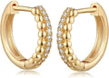 MYEARS Women Earrings Gold Huggie Hoop Ear Stud Cuff 14K Small Simple Hypoallergenic Everyday Jewelry