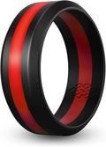 Knot Theory Striped Silicone Ring for Men and Women – Black, Grey, Red, Blue, Orange, Yellow, Purple