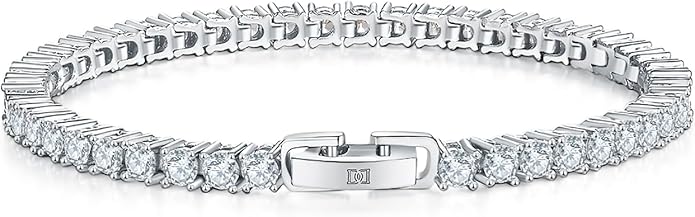 MINDDHA 14K Gold/White Gold Plated Cubic Zirconia Tennis Bracelet | Silver, Gold Bracelets for Women | Elegant CZ Tennis Bracelet for Women, Thin, Dainty, & Classic, Size 6-8 Inch