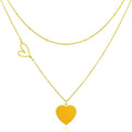 Linawe Layered Choker Heart Pendant Necklace for Women Trendy, Gold/Silver/Rose Gold Chain Stainless Steel Stacked Necklaces, Double Heart Necklace Y2K Preppy Jewelry
