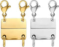 Layering Magnetic Necklace Clasp,18 K Gold and Silver Separator for Stackable Necklaces