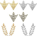 5 Pairs Retro Hollow Pattern Shirt Collar Brooches For Women And Men Gold Plated Triangle & Simple Elegant Double Leaf Collar Pin Brooches Gold Silver Plant Brooch Jewelry