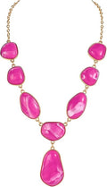 Bocar Bubble Chunky Necklace Alloy Necklace Resin Statement Pendant Necklace for Women