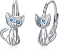 PELOVNY Animal Dangle Earrings Sterling Silver Hypoallergenic Moss Agate Crystal Moonstone Earrings Bee Butterfly Dolphin Peacock Phoenix Jewelry Birthday Christmas Gifts for Women