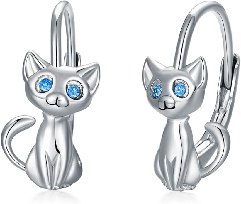 PELOVNY Animal Dangle Earrings Sterling Silver Hypoallergenic Moss Agate Crystal Moonstone Earrings Bee Butterfly Dolphin Peacock Phoenix Jewelry Birthday Christmas Gifts for Women