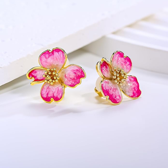 Clip on Earrings Women, 14K Gold Plated Earrings for Sensitive Ears, Fashion Women's Earrings Jewelry Birthday Gift for Wife Grandma Daughter Girls on Christmas Thanksgiving