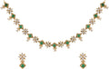 TARINIKA Green and White Cubic Zirconia(CZ) Indian Necklace Set with Earrings, Gold Plated Brass Fashion Indian Jewelry Gift for Women Bollywood Costume Jewellery
