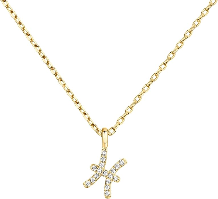 PAVOI 14K Gold Plated Cubic Zirconia Astrology Necklaces for Women - Zodiac Pendant Jewelry Gifts - Zodiac Sign Pendant Necklaces