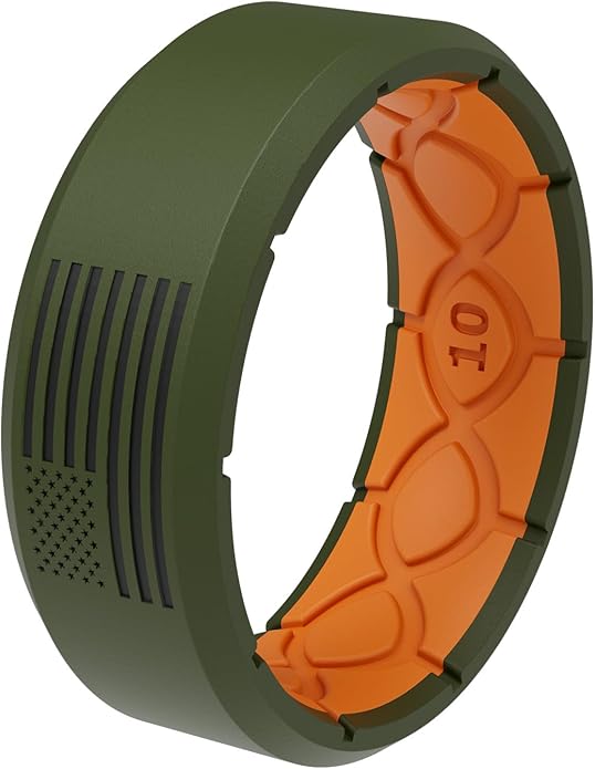 Groove Life Edge Silicone Ring - Breathable Rubber Wedding Rings for Men, Unique Design, Comfort Fit Ring