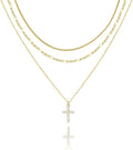 LANE WOODS Gold Plated Necklaces for Women - Multilayer Coin Medallion Pendant Necklace Adjustable Layering Choker Necklaces Chain Set Jewelry