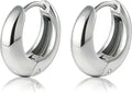 Chunky Small Hoop Earrings for Women 14mm/16mm/19mm Stainless Steel Huggie Earrings Everyday Jewelry Gift for Wife Mom, with Gift Box