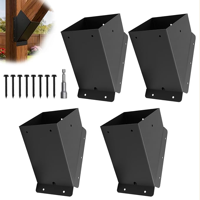 4 Pcs 6"x 6" 45°Angle Support Brackets| | Heavy Duty Carbon Steel Metal Corner by AXWHYS