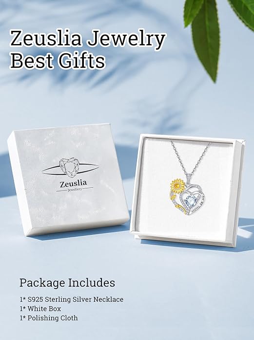 Valentine's Day Gifts for Wife 925 Sterling Silver Double Birthstone Pendant Necklaces I Love You for Always and Forever Necklace Anniversary Birthday Gifts for Wife Girlfriend Mom Her