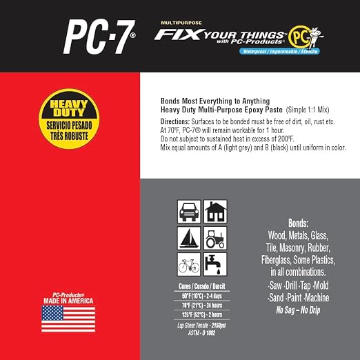 PC Products PC-7 Epoxy Adhesive Paste, Two-Part Heavy Duty, 8 lb in Two Cans - Image 5