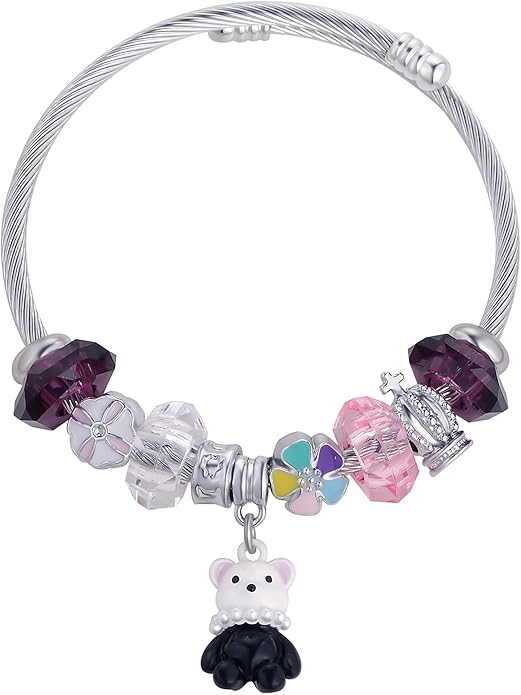 Charm Bracelets for Girls Cute Cartoon Friendship Bracelets Adjustable Bangle Gifts for Girls DIY Jewelry