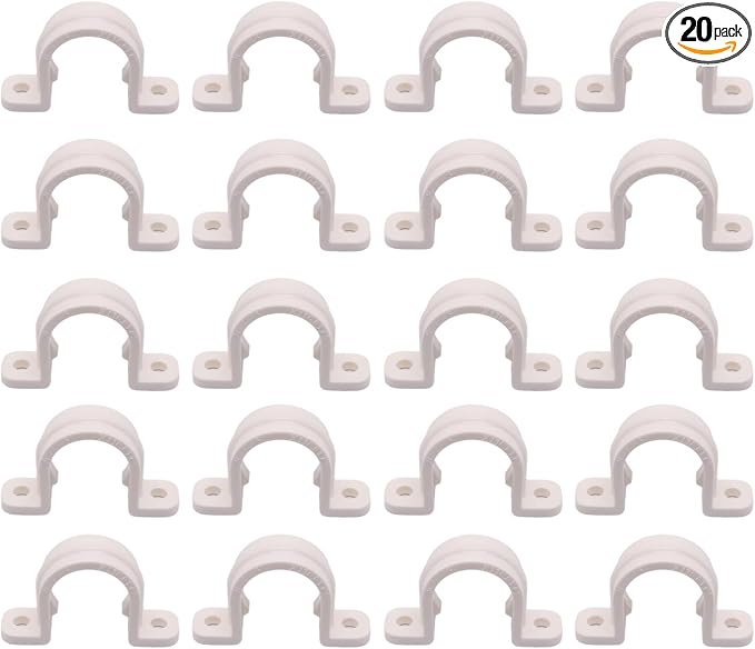 1/2 Inch PVC Pipe Strap, 2-Holes Conduit Pipe Clamps Plastic Pipe Supports by BENLIUDH