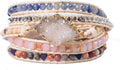 YGLINE Boho Handmade Wrap Leather Tube Crystal Stone Bracelet for Women
