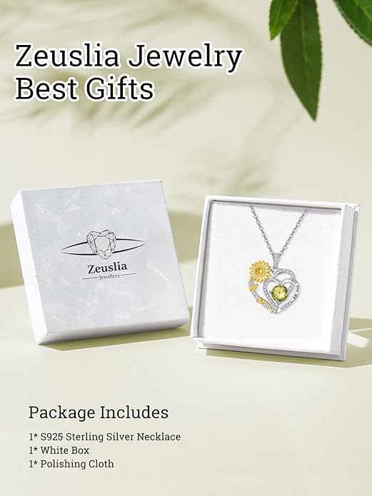 Valentine's Day Gifts for Wife 925 Sterling Silver Double Birthstone Pendant Necklaces I Love You for Always and Forever Necklace Anniversary Birthday Gifts for Wife Girlfriend Mom Her