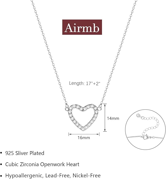 Cute Heart Necklace for Women Gold/Silver Plated Heart Pendant Choker Necklaces Tendy Love Heart Chain Necklace Dainty Gold/Silver Necklace Jewelry Gifts for Women