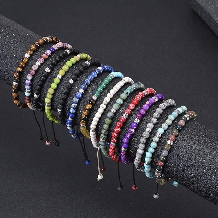 ZOSOJONA Women Handmade Boho Wrap Bracelets Natural Stone Variety Beads Strand Bracelet