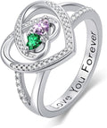 Valentine's Day Gifts for Women Birthstone Rings for Women Heart Statemet Engagement Eternity Wedding Promise Rings Jewelry Anniversary Christmas Valentine Mothers Day Birthday Gifts for Wife Her Girlfriend