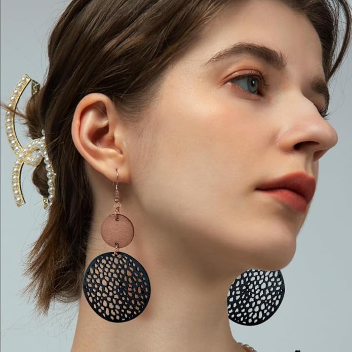 12 Pairs Teardrop Druse Crystal Drop Dangle Earrings for Women Cubic Zirconia Huggie Hoop Earring Jewelry Set Christmas Gifts