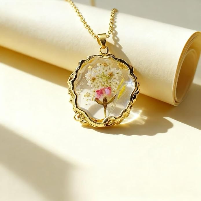 Birth Flower Necklace,1-12 Birth Month Flower Handmade Pendant Necklaces for Women Personalized Custom Floral Jewelry,Boho jewelry,Birthday Gift for Women Girls Best Friend