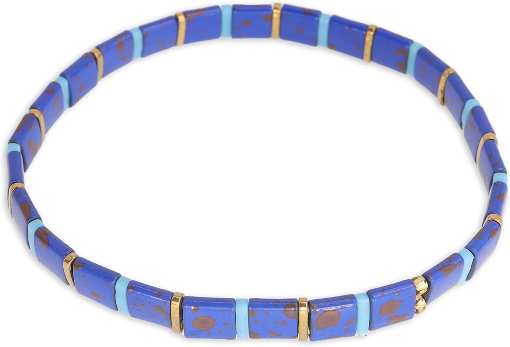 Sonateomber Tila Flat Beaded Stretch Bracelets for Women, Trendy Unique Colorful Square Beads Handmade Stack Bracelet Friendship Accessories Fashion Jewelry Gift