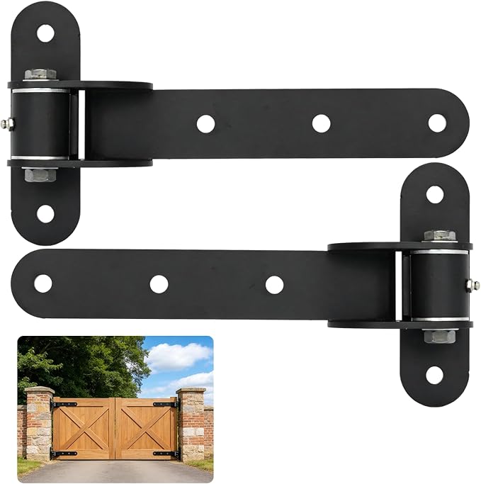2 Pack Heavy Duty Gate Hinges, 180°Swing Gate Hinges Heavy Duty Wood Fence | - Image 3