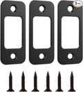 Deadbolt Strike Plate Door Backplate 1" x 2-1/4" Round Corner | Matte Black by FELHOOD