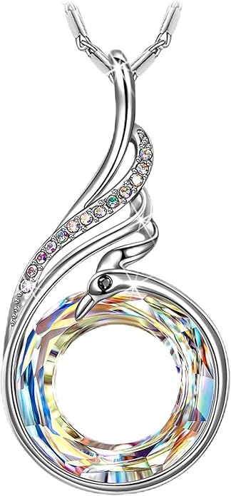 Kate Lynn "Rise From the Ashes Phoenix Necklace Made with Crystals from Austria, 18"+2" Necklace, Packaged with Jewelry Box, Birthday Gift for Women, Symbol of Luck and Renewal