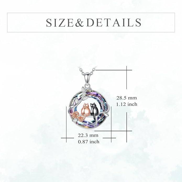 YFN 925 Sterling Silver Hummingbird/Cardinal/Cat Necklace for Women Animal Pendant with Adjustable 18"+2" Chain Jewelry Gift for Christmas, Valentine's Day, Mother's Day, Birthday-Gift Box Included