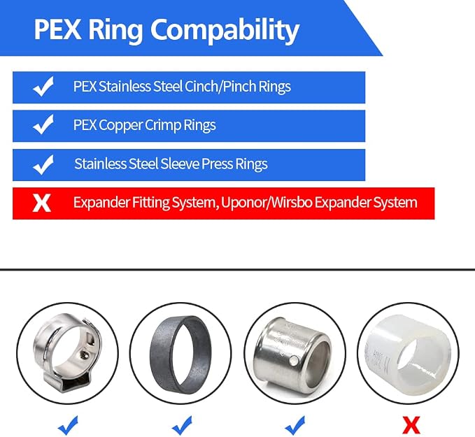 15pcs 1/2" PEX Fittings, Elbow TEE Straight Couplings Set, PEX Brass Crimp - Image 6
